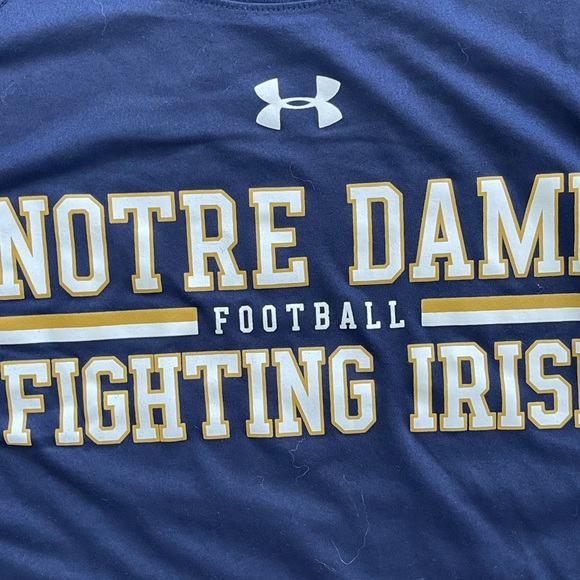 UNDER ARMOUR Notre Dame Fighting Irish Navy Blue Performance Size Large - Picture 2 of 6